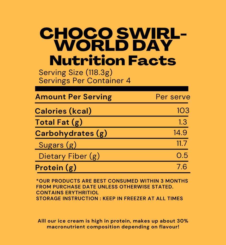 Goodlato Choco swirl World Day Flavour Nutritional Information