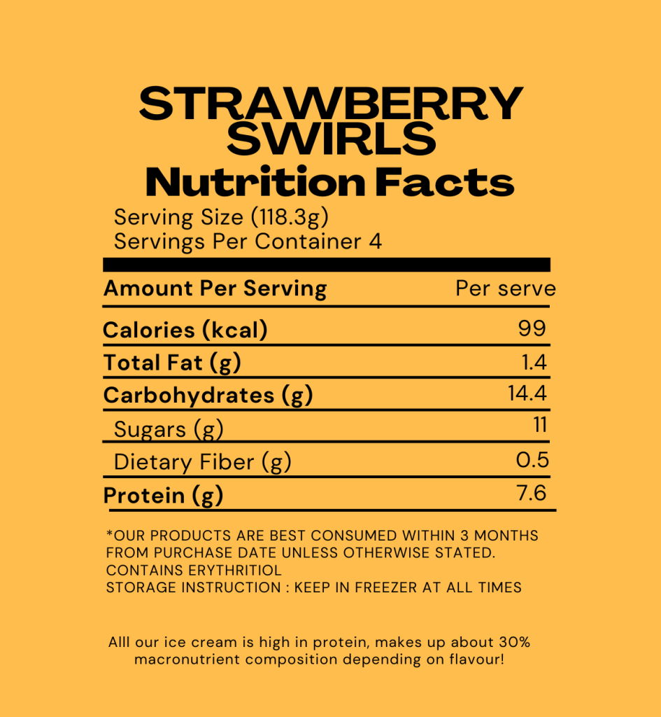 Goodlato Strawberry Swirls Flavour Nutritional Information