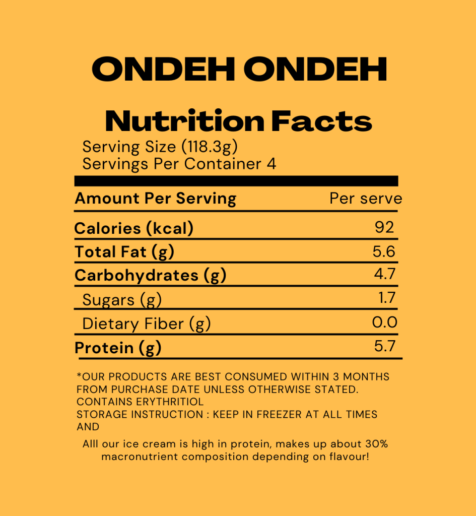 Goodlato Ondeh Ondeh Flavour Nutritional Information